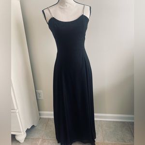 Full length black sequin formal dress